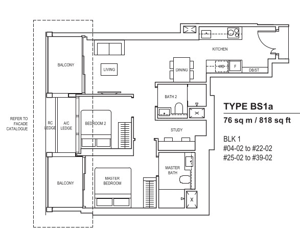 2 - Bedroom + Study